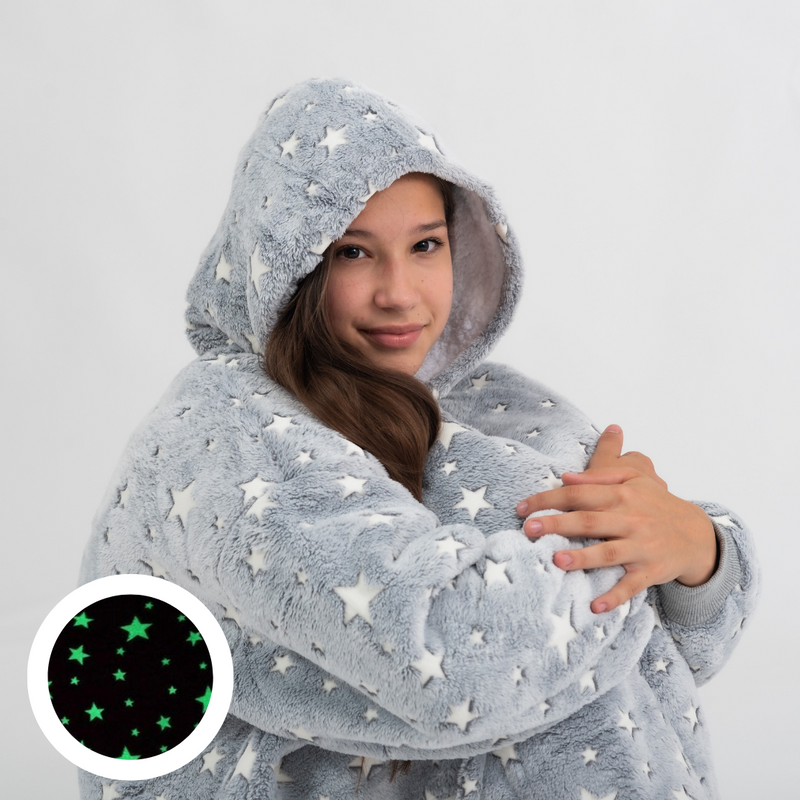 Cobertor Vestível Fluorescente Cinza Kids
