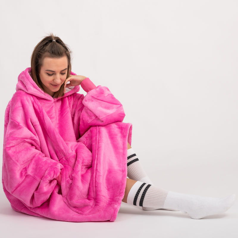 Cobertor Vestível Rosa Choque