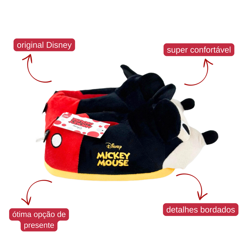 Pantufa Mickey Mouse Branca