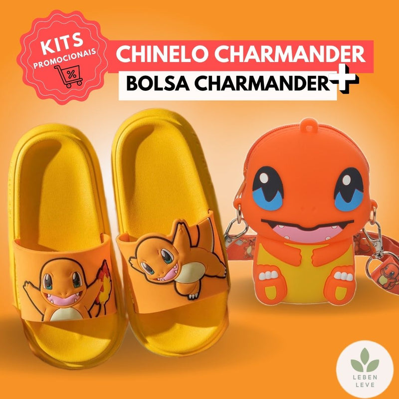 Kit Charmander  (Bolsa + Chinelo Charmander)