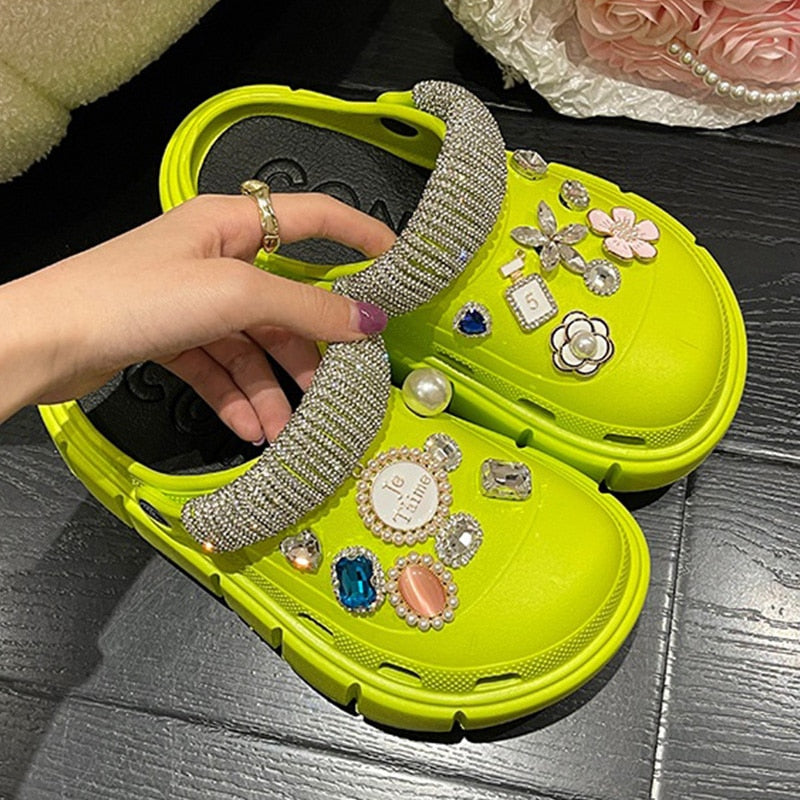 Crocs Divertido Personalizado Corrente Strass
