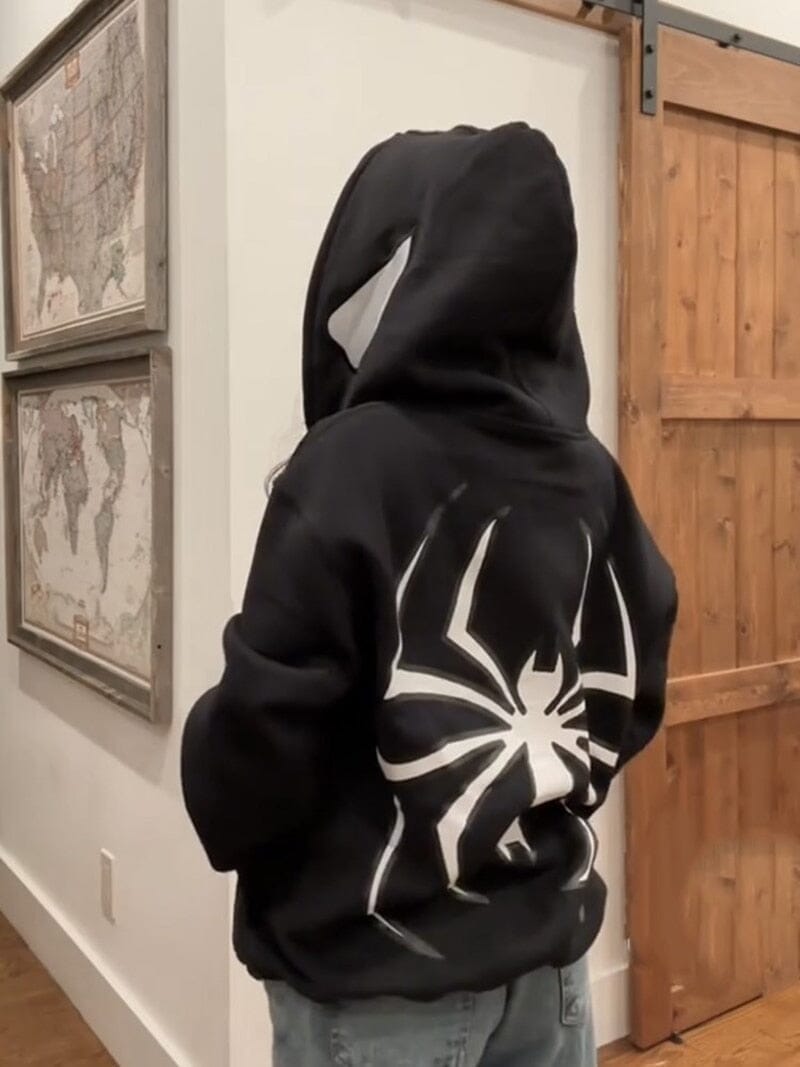 Casaco de Aranha Casal Streetwear Capuz Mascara
