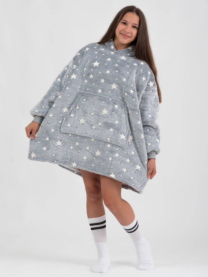 Cobertor Vestível Fluorescente Cinza Kids