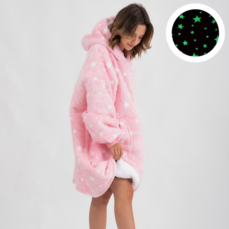 Cobertor Vestível Rosa Fluorescente