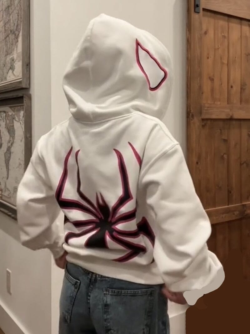 Casaco de Aranha Casal Streetwear Capuz Mascara