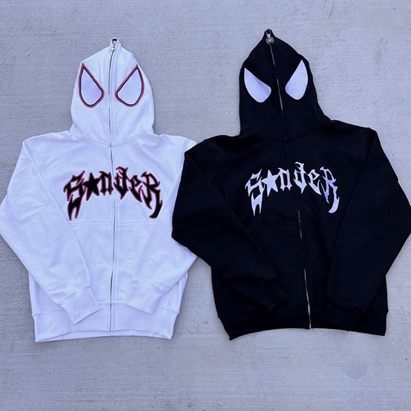 Casaco de Aranha Casal Streetwear Capuz Mascara