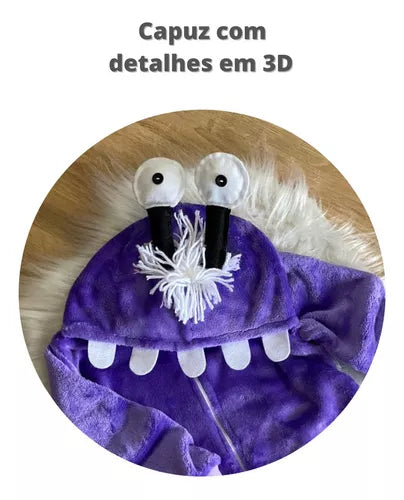 Macacão Boo Monstros Sa Pijama Fleece - Pijama Kigurumi Divertido