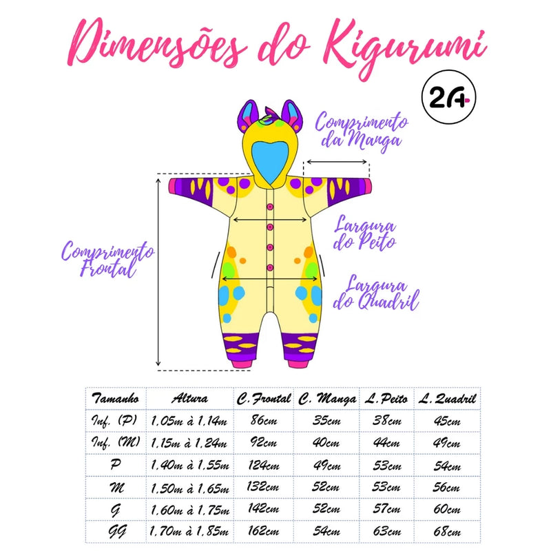 Pijama Cosplay Unicórnio Dinossauro