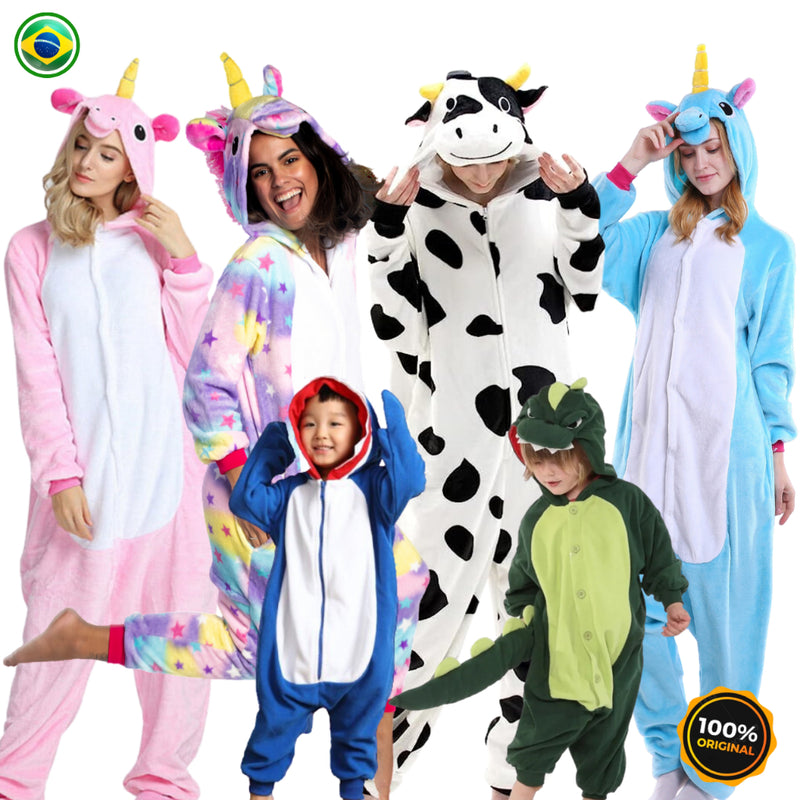 Pijama Cosplay Unicórnio Dinossauro