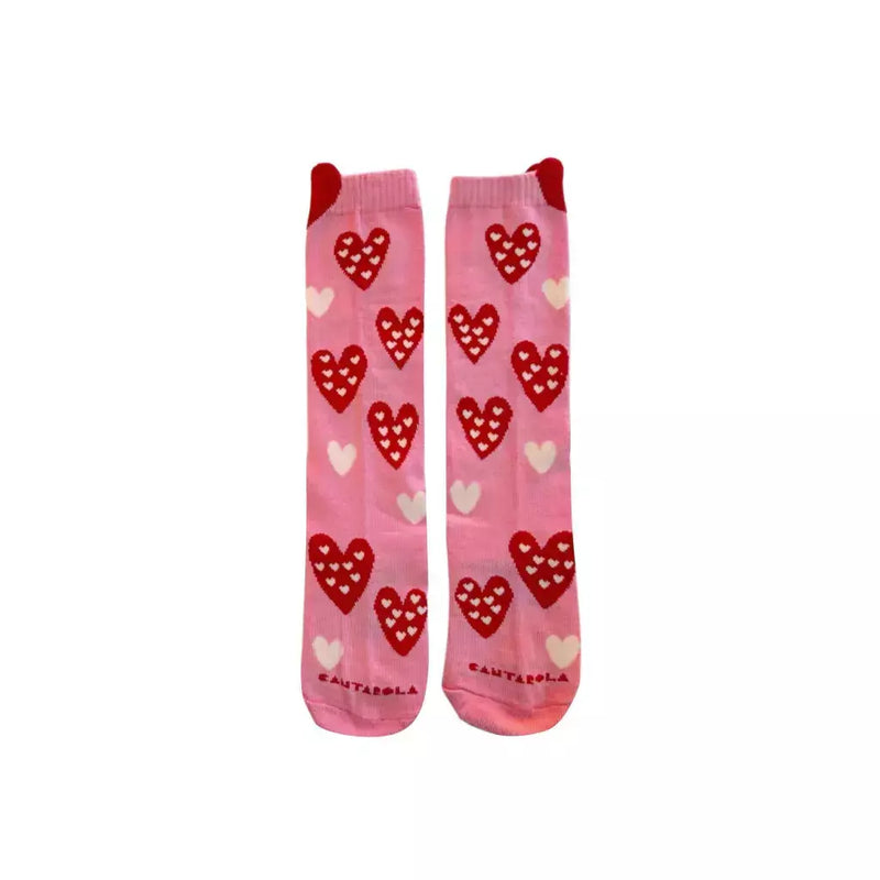 Meia Coração Rosa